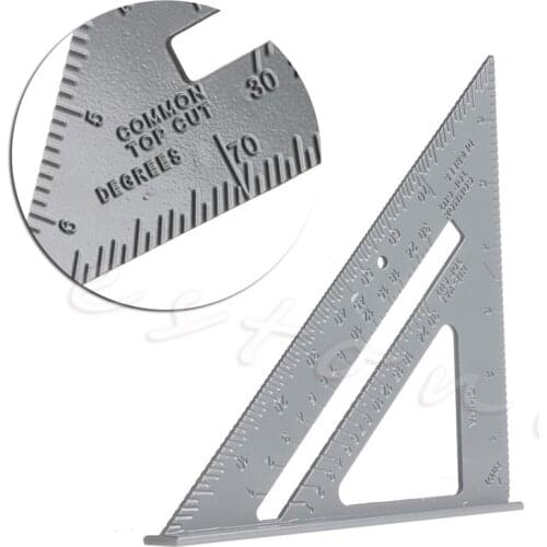 7" Aluminum Ruler Speed Square Protractor Miter Framing Measuring Tool Carpenter