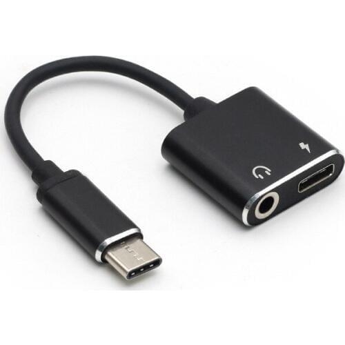 CatXaa 2 in 1 Type-C to 3.5mm Earphone AUX Cable Adapter Audio Music Charge for Xiaomi 6 6X HUAWEI Mate10 P20 Smartisan Pro Pro2