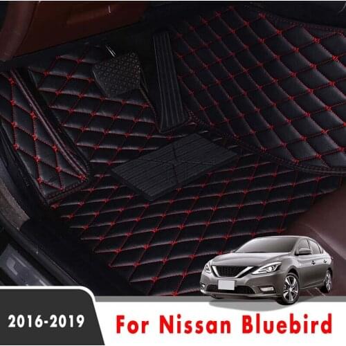 Car Floor Mats For Nissan Bluebird 2019 2018 2017 2016 Artificial Leather Carpets Foot Pads Custom Car Accessories Interior