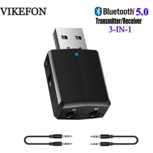 VIKEFON Bluetooth Receiver Transmitter Mini Bluetooth 5.0 Dongle Audio AUX RCA USB 3.5mm Jack For TV PC Car Kit Wireless Adapter