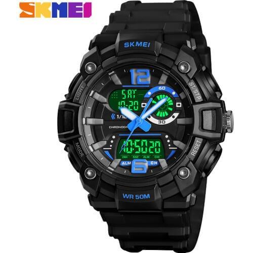 SKMEI Multi-Function Sport Men Watch Digital 1529 Fashion Dual Display Quartz Analog Waterproof 5Bar Wristwatches Montre Homme