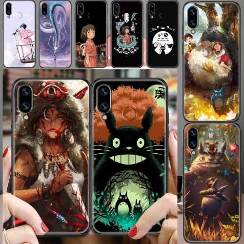 Miyazak Hayao Spirited Away Totoro Phone case For Huawei Honor 6 7 8 9 10 10i 20 A C X Lite Pro Play black tpu prime trend funda