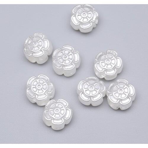 CHONGAI 50Pcs Fashion Big Hole Flower Shape Imitation Pearl Beads For Jewelry Making DIY Beads Accessories