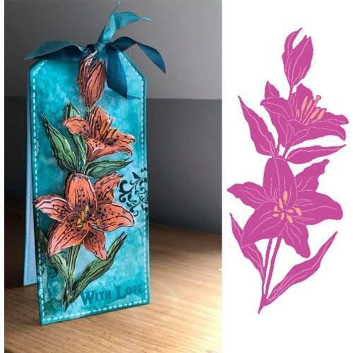 Blooming Lily Metal Cutting Dies Stencil for DIY Scrapbooking Embossing Photo Album Decoration Paper Card Craft Die Cut New 2019