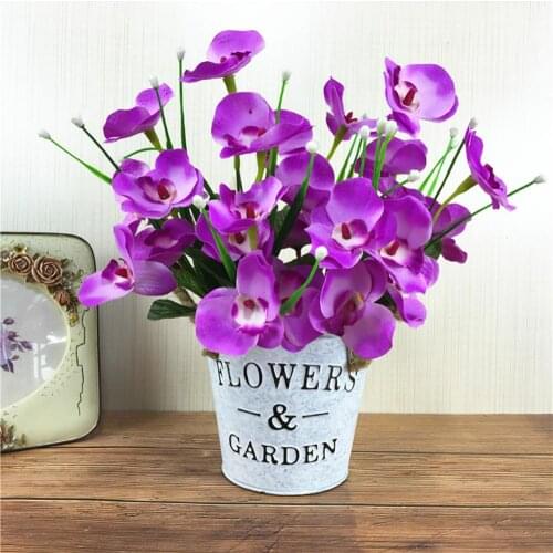 1Pc Artificial Butterfly Orchid Flower DIY Garden Stage Party Home Wedding Decor Festive Party Supplies Artificial Dried Flowers