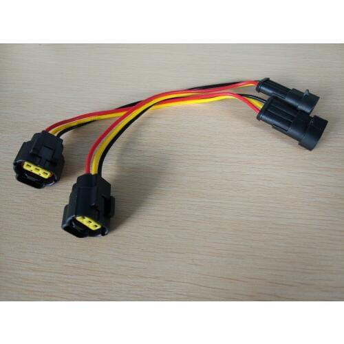 For Denso diesel system engine fuel rail pressure sensor connector plug 3 holes to 3 pins Cable