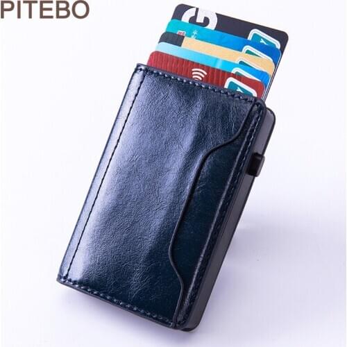 PITEBO Mens Business Card Case Portable Business Card Case Ladys purse automatic pop-up high-end Chic Business Card bag nice