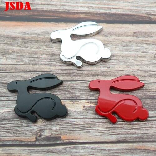 Hot sale 3D metal Rabbit car logo side badge rear trunk Creative decoration emblem sticker styling