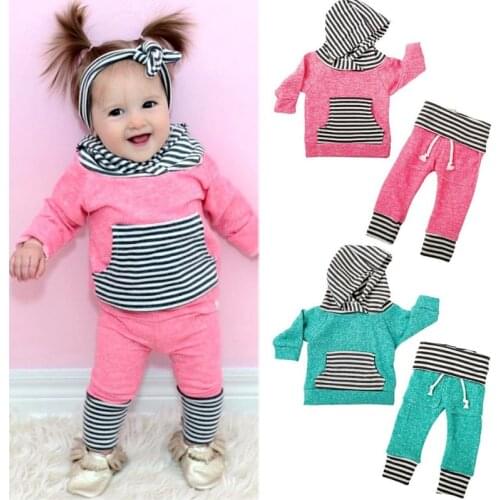 Cotton Baby Boy Clothing Set Spring Children Clothing Baby Girl Clothing Set Striped Kids Clothing Roupas Bebe Hooded Coat