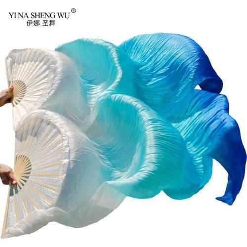 Imitation Silk 1piece Right/1 Pair Belly Dance Handmade Performance Long Fans Women Bellydance Accessories Imitation Silk Fans