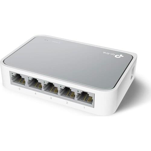 TP-Link TL-SF1005D 5 Port 10/100 Mbps Fast Ethernet Switch, Desktop Ethernet Splitter, Ethernet Hub, Plug & Play, White