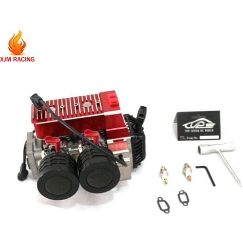 CNC Metal 58CC Engine Two Cylinders Kit for 1/5 Hpi Rovan Kingmotor Mcd Gtb Fg Ddt Fid Racing Baja Losi Truck RC CAR Parts