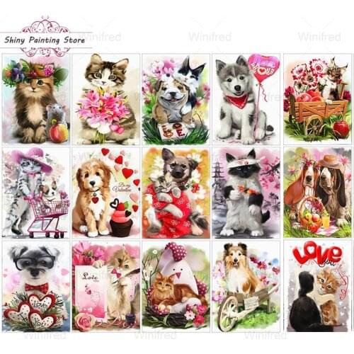 Modern Cute Pet Dog Cat Diamond Embroidery Kit Animal Full Square Round Diamond Painting Picture Of Rhinestones Handmade Mural