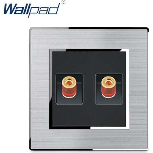 2 Audio Socket Television Wallpad Stainless Steel Panel With Silver Border Wall Socket Weak Electricity Sockets