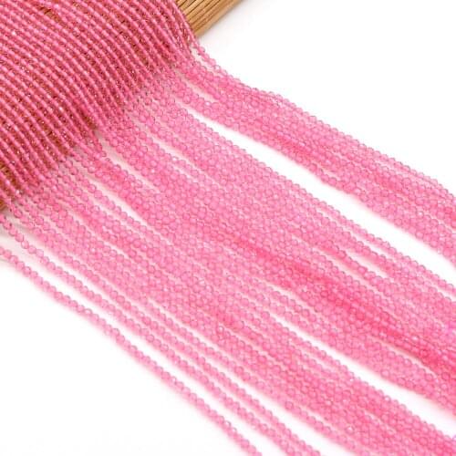 Natural Stone Small Beads Pink Spinels Section Round Loose Beads for Jewelry Making DIY Bracelet Necklace Size 3mm Wholesale