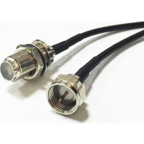 New F Female Jack Switch F Male Plug pigtail cable RG174 Wholesale 20CM 8" for TV