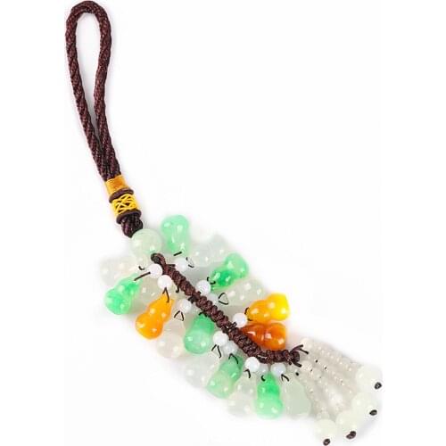New Product Green Jade Crystal Gourd Safety Pendant Car hanging decoration