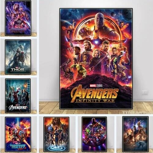 Marvel Anime Poster Movie Avengers Captain America Iron Man Canvas Painting Print Wall Art Picture Kids Room Home Decor Gifts