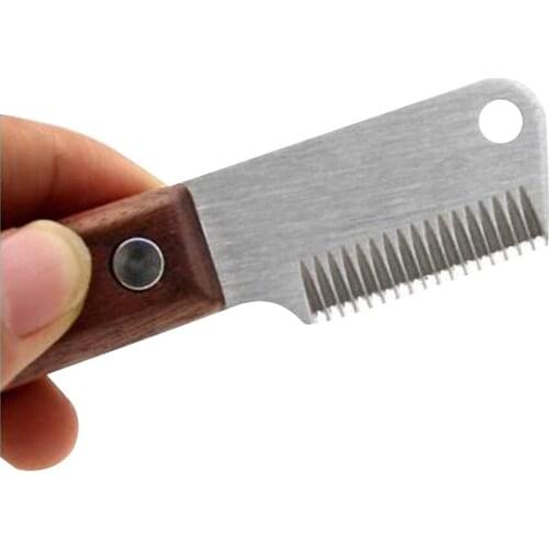 Professional Dog Comb Stainless Steel Wooden Handle Stripping Knife Pet Hair Remover Pluck Excess Undercoat Accessories