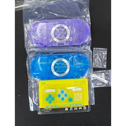 High Quality Clear Transparent Case For PSP2000 PSP 2000 Shell Game Console replacement full housing cover with buttons kit