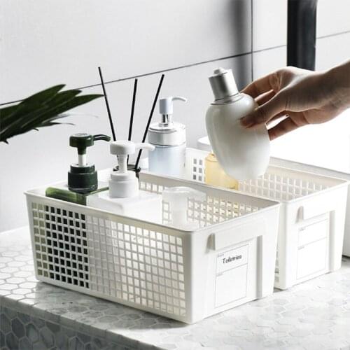 Rectangular Net Storage Crates without Lid Hollow-Out Storage Basket Stackable Multi-function Container Portable Space N0PA