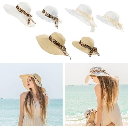 Womens Ladies Wide Brim Sun Protection Hat Summer Holiday Parent-child Hat Cap J60B