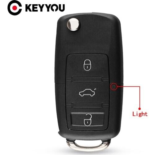 KEYYOU 20x 3 button Folding Car Remote Flip Key Shell Case Fob For VW Passat Polo Golf Touran Bora Ibiza Leon Octavia Fabia