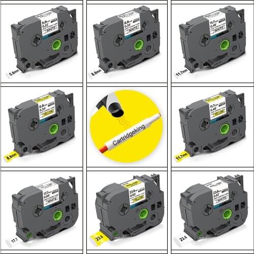 8.8m Heat Shrink Tubes for Brother HSe-231 HSe 231 HSe231 Black on White 1.5m Length Compatible for Brother P-touch Label Maker