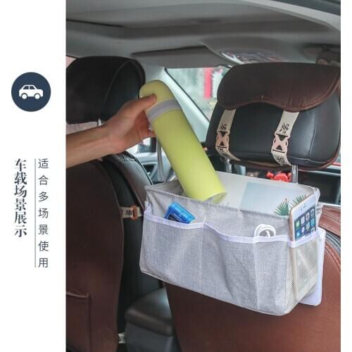 Creative Dormitory Sundries Storage Bag Multi-purpose Bed-mounted Cotton And Linen Box Desk Clutter Storage Basket