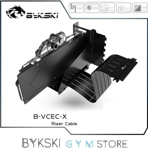 Bykski Graphics Card GPU Holder Vertical Mounting Kit, Bracket + 25cm Extension Riser Cable, PCIE3.0x16