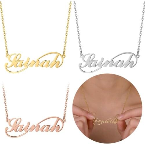 Zciti Necklace For Women Rose Gold Silver Stainless Steel Necklace Customized Name Necklace Personalised Custom Jewelry Pendant