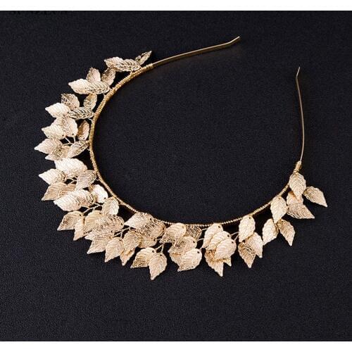 New Headwear Crown Baroque Leaves Bridal Crown Headband Brides Hair Band For Wedding SQ0150