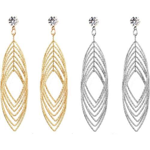 Statement Rhombic Earrings For Women Rhinestone Earrings Female Ladies Gift Jewelry