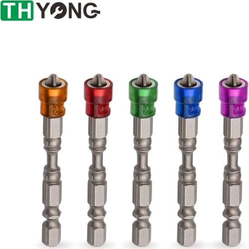 1/4" Magnet Driver Steel Head Hex Shank With Magnetizer Ring Cross Magnetic Bit Hand Drill Electric Screw Tool