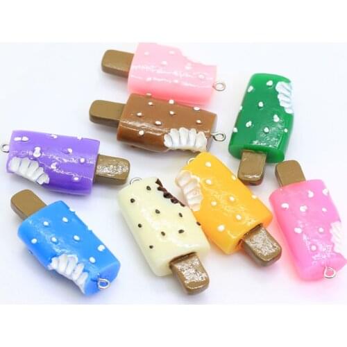 10/20pcs 38MM Resin Ice Cream Fridge Sticker Cute Dessert Style Cabochons DIY Scrapbooking Embellishments Craft Making