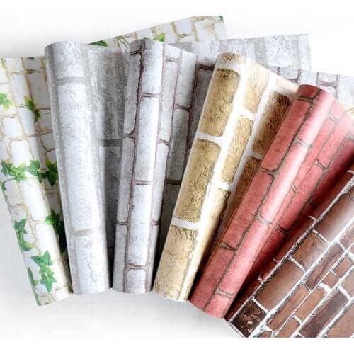 10M Self Adhesive PVC Wallpaper 3D Brick Stone Vinyl Wall Stickers for Living Room Bedroom Wall Papel Pintado Vintage Home Decor