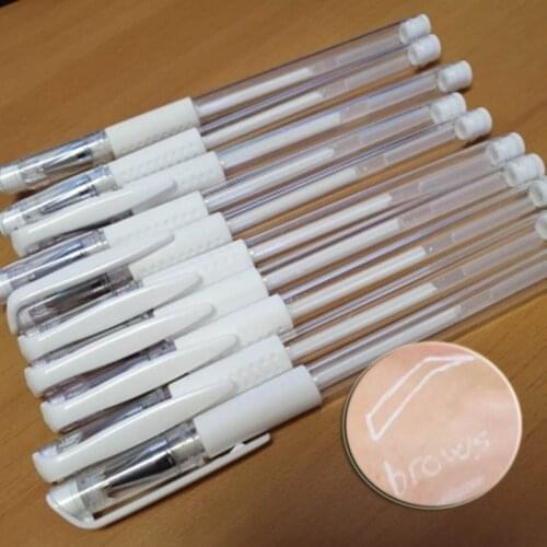 10pc White Eyebrow Tattoo Marker Pen Microblading Supplies Tattoo Accessories Waterproof Marker Brow Pencil for Permanent Makeup