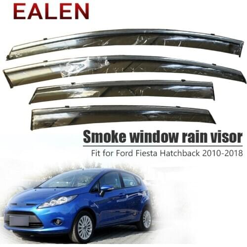 EALEN For Ford Fiesta Hatchback 2010 2011 2012 2013 2014 2015 2016 2017 2018 ABS Accessories 4Pcs/1Set Smoke Window Rain Visor