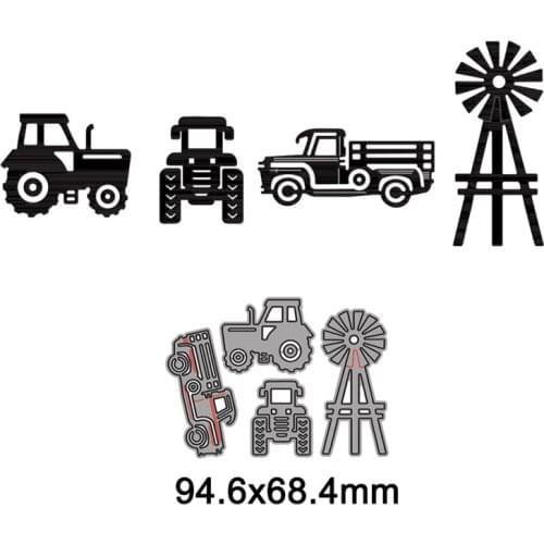 4pcs Metal Cutting Dies Cut Die Mold Truck Decoration Scrapbook Paper Craft Knife Mould Blade Punch Stencils 2021 New