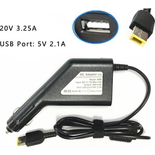 20V 3.25A Square Port AC Adapter For Lenovo X240 T440 G400 G490 Notebook Laptop Car Adapter