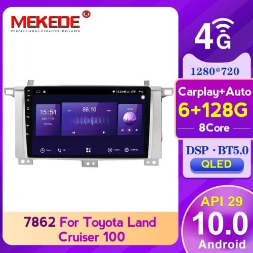 Wholesale!6+128GB Carplay DSP Android10.0 GPS Car Radio Multimedia Video For Toyota Land Cruiser LC 100 2002 - 2007 QLED screen