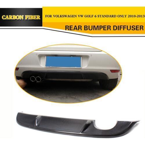 Car Styling Carbon Fiber Rear Diffuser Lip Fit For VW Golf VI MK6 standard Bumper 2010-2013