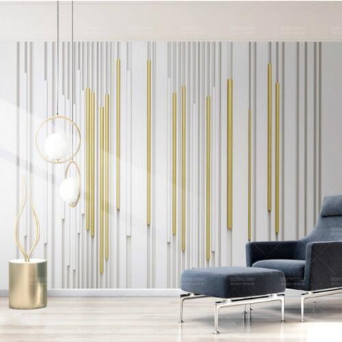 Dropship Colomac White Wallpaper Simple Style 3D Yellow And White Stripes Photo Wallpaper Bedroom Wall Mural 3d Carta Da Parati