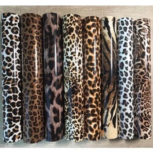 Free shipping 1 sheet 25cmx100cm Beautiful Color Leopard TPU Heat Transfer Vinyl Heat Press Machine HTV Printing DIY cloth