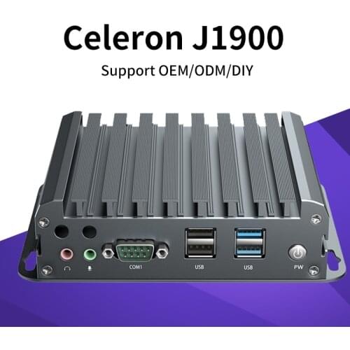 Fanless Industrial Computer Computer Mini Industrial Computer J1900 Core 2LAN 2COM Wall-mounted Wall-mounted