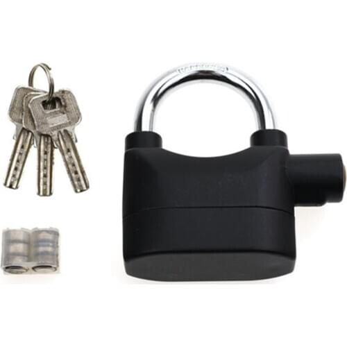 Black Waterproof Siren Alarm Padlock Alarm Lock for Motorcycle Bike Bicycle Perfect Security with 110dB Alarm Pad locks