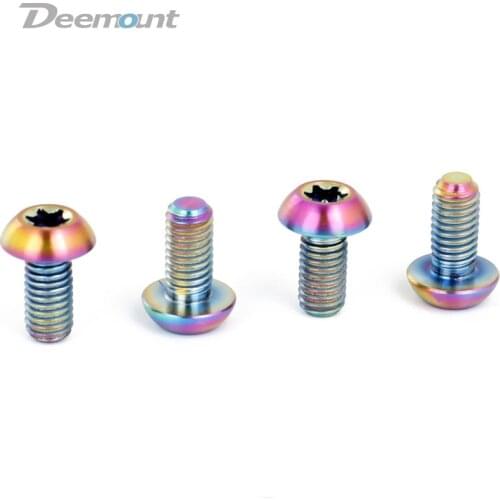 Deemount Titanium TC4 Bolts M5x10mm T25 Torx Head for Bicycle Disk Brake Rotor Mount MTB Mountain Bike Ti Parts Screws