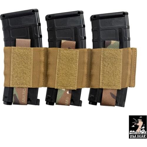 DMgear Tactical Triple 556 Magazine Pouch Partition Compartment Mag Carrier Elastic Hook&Loop
