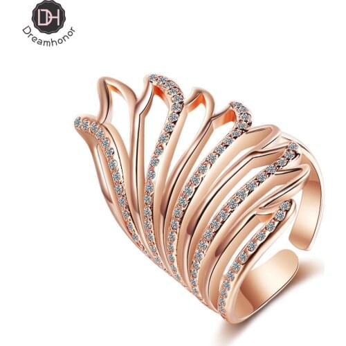 Dreamhonor Sterling Silver 925 Women Rings Sweet Angel Wings Open Ring For Women Fine Silver Jewelry Wedding Girl Gifts