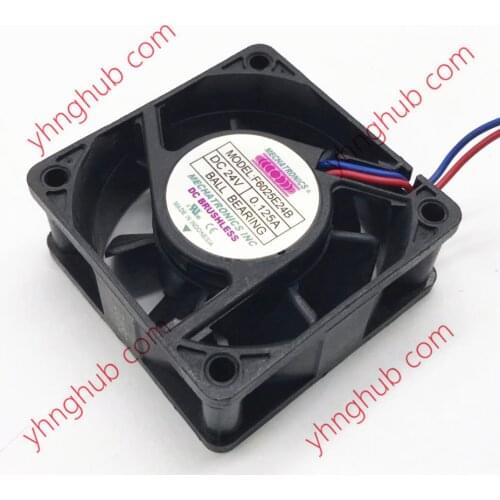 MECHATRONICS F6025E24B RS DC 24V 0.125A 60x60x25mm 2-wire Server Cooling Fan